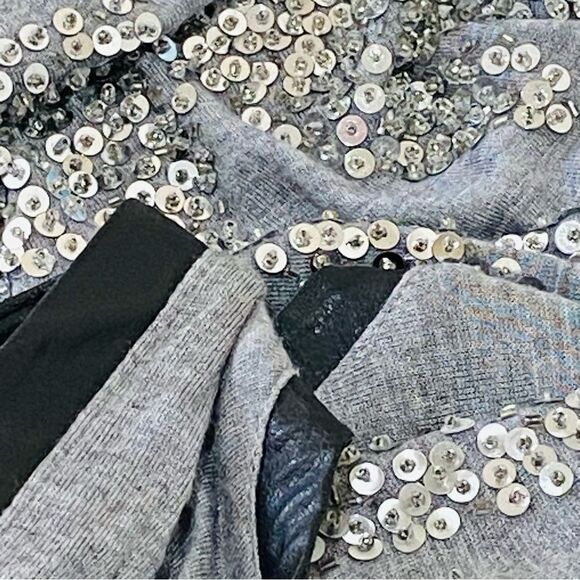 Line & Dot Silver Sequin Faux Leather Accent Tank Top Sz S - Picture 5 of 10
